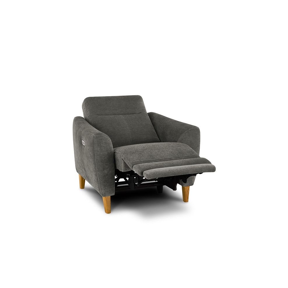 Dylan Electric Recliner Armchair in Darwin Charcoal Fabric 6