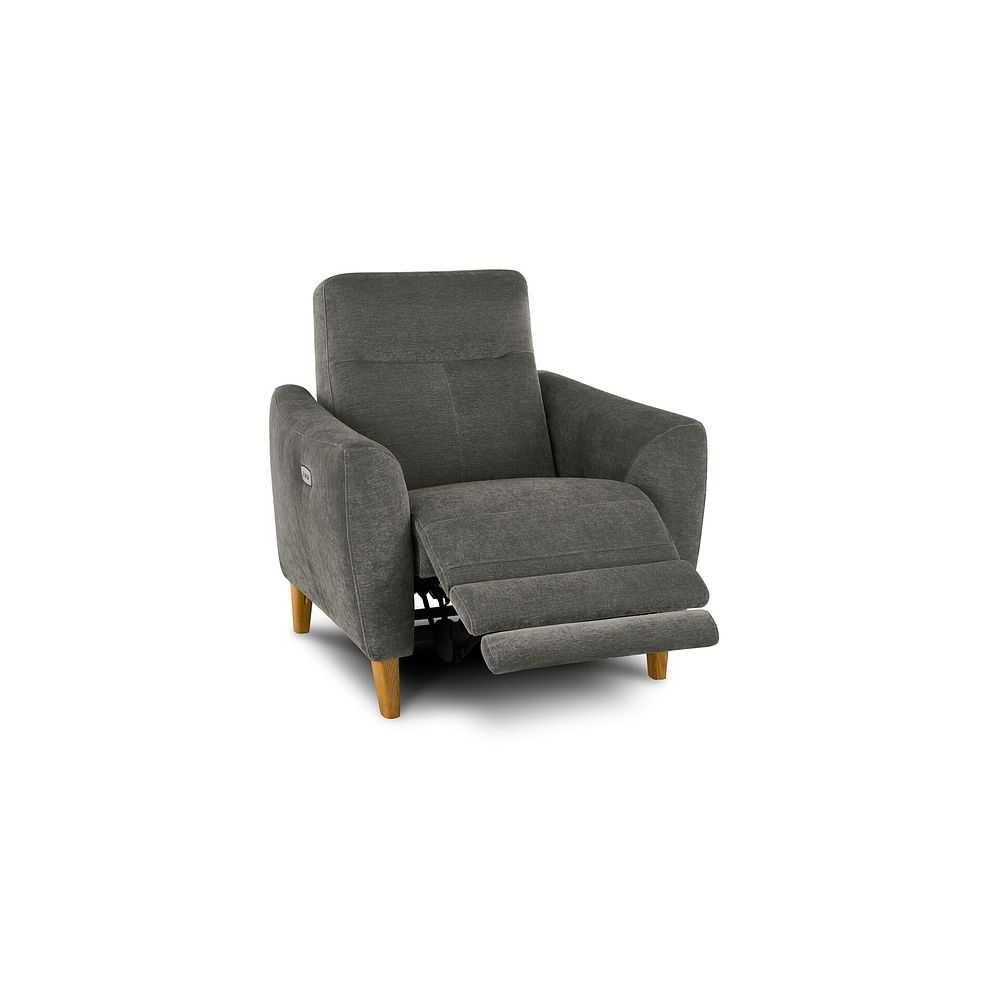 Dylan Electric Recliner Armchair in Darwin Charcoal Fabric 3