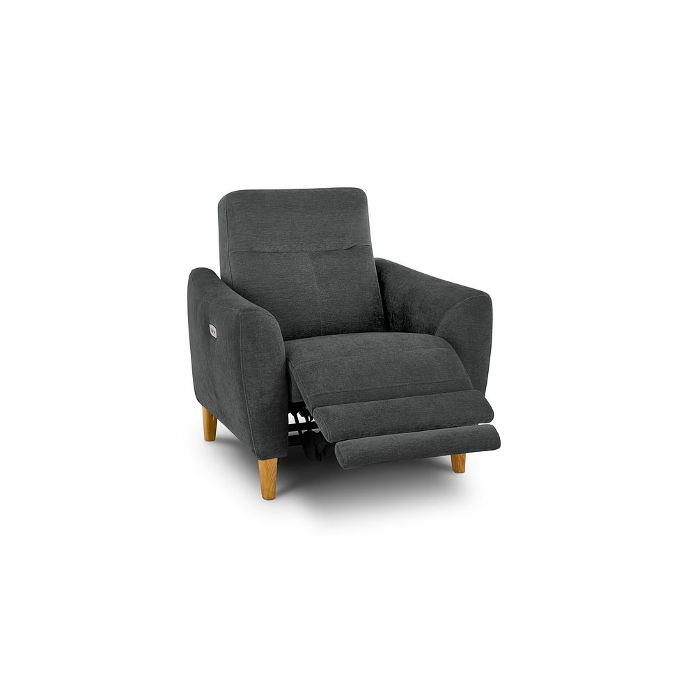 Dylan Electric Recliner Armchair in Darwin Charcoal Fabric 2