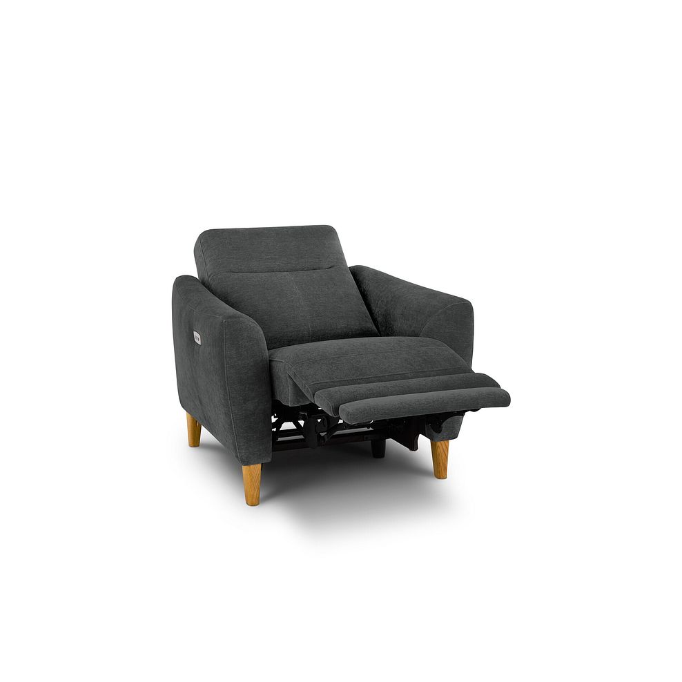 Dylan Electric Recliner Armchair in Darwin Charcoal Fabric 3