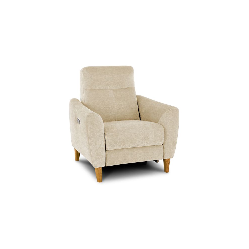 Dylan Electric Recliner Armchair in Darwin Ivory Fabric 1
