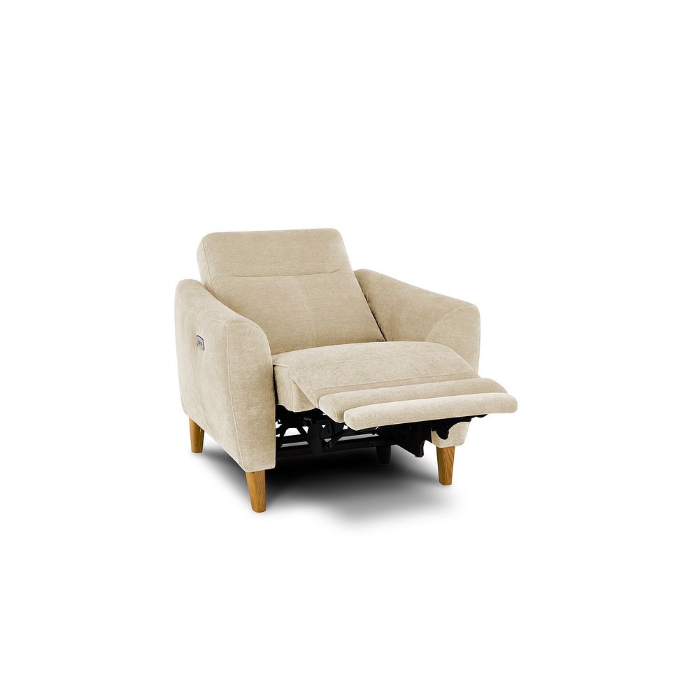 Dylan Electric Recliner Armchair in Darwin Ivory Fabric 4