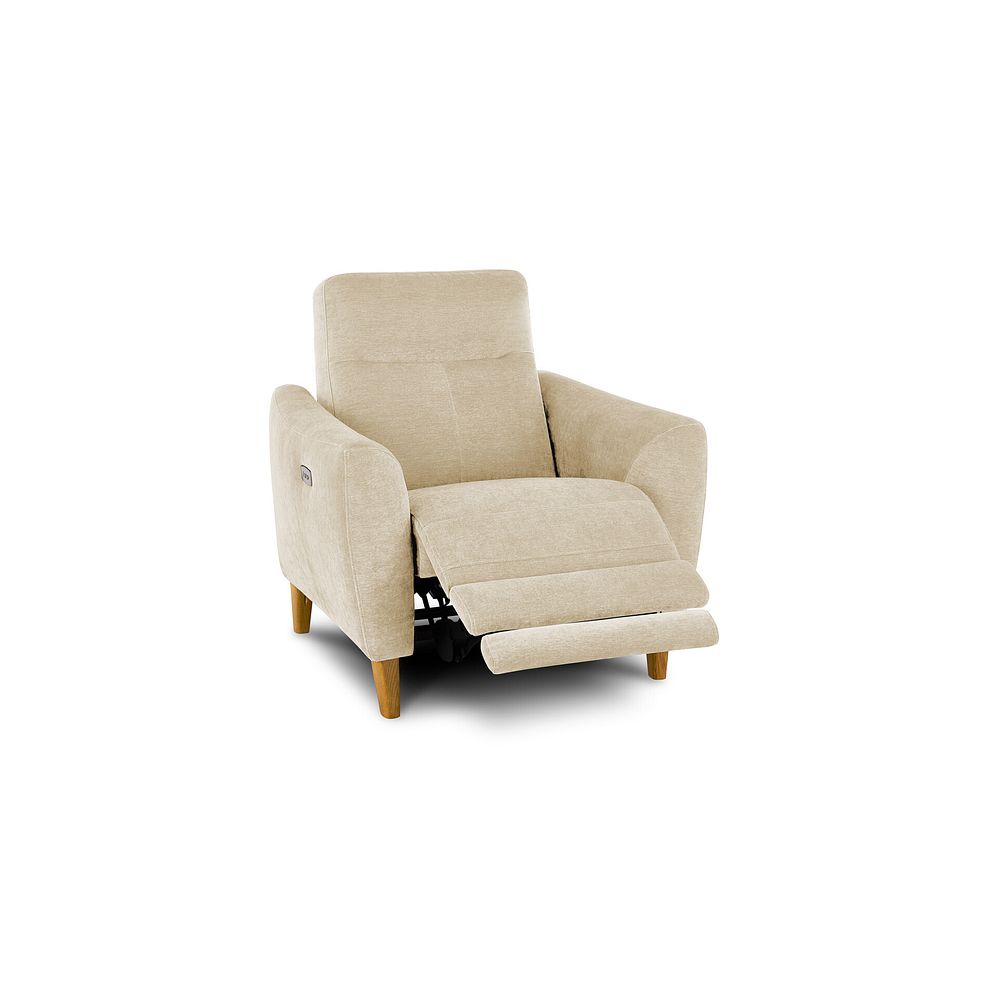 Dylan Electric Recliner Armchair in Darwin Ivory Fabric 3