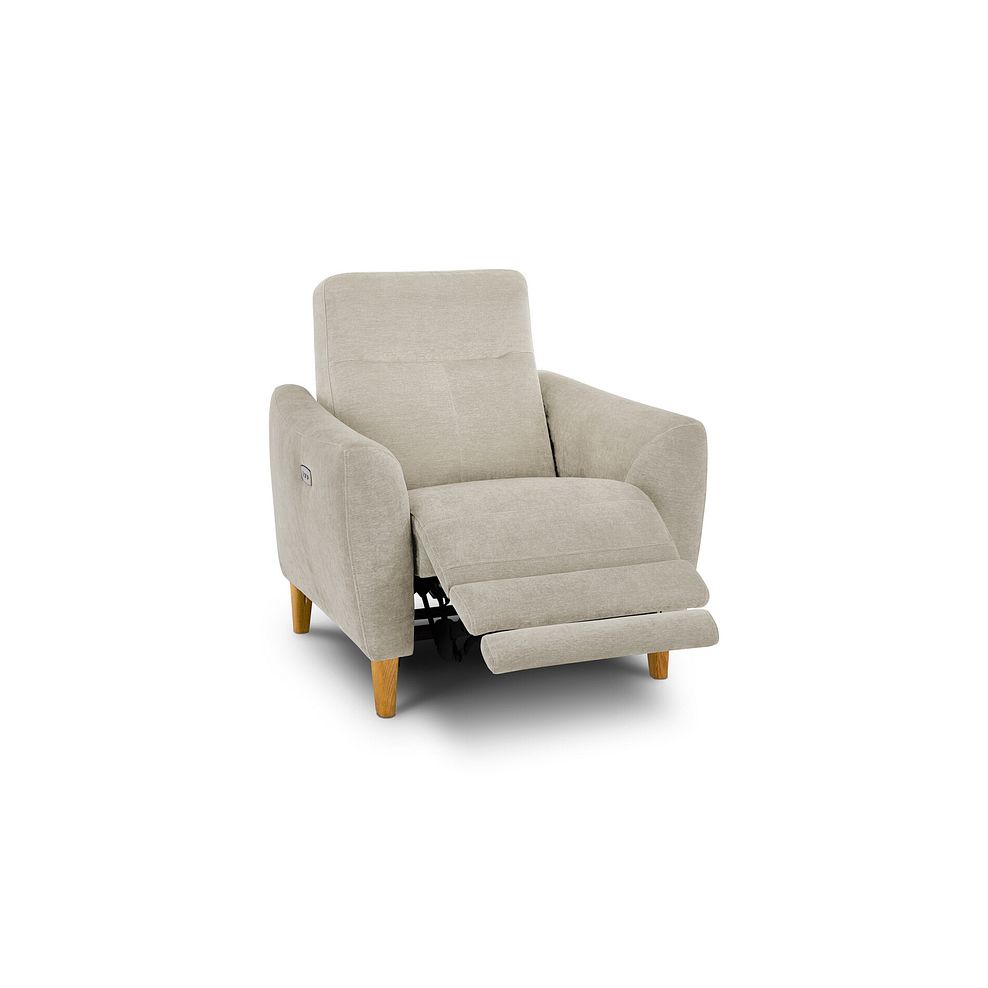 Dylan Electric Recliner Armchair in Darwin Ivory Fabric 2