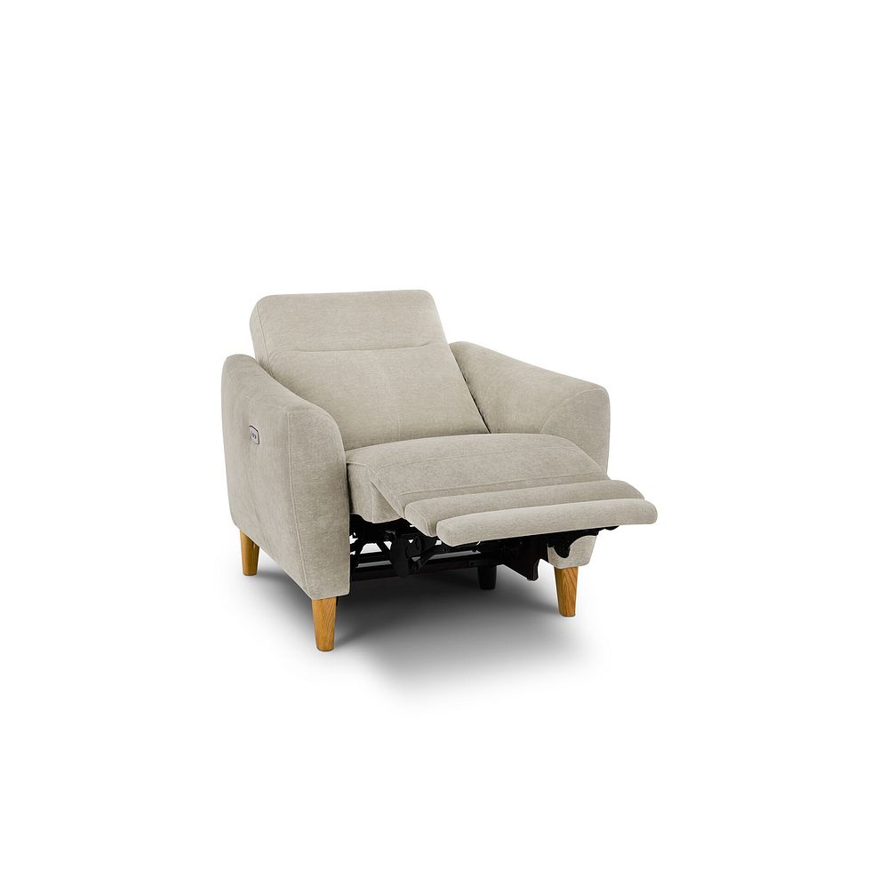 Dylan Electric Recliner Armchair in Darwin Ivory Fabric 3