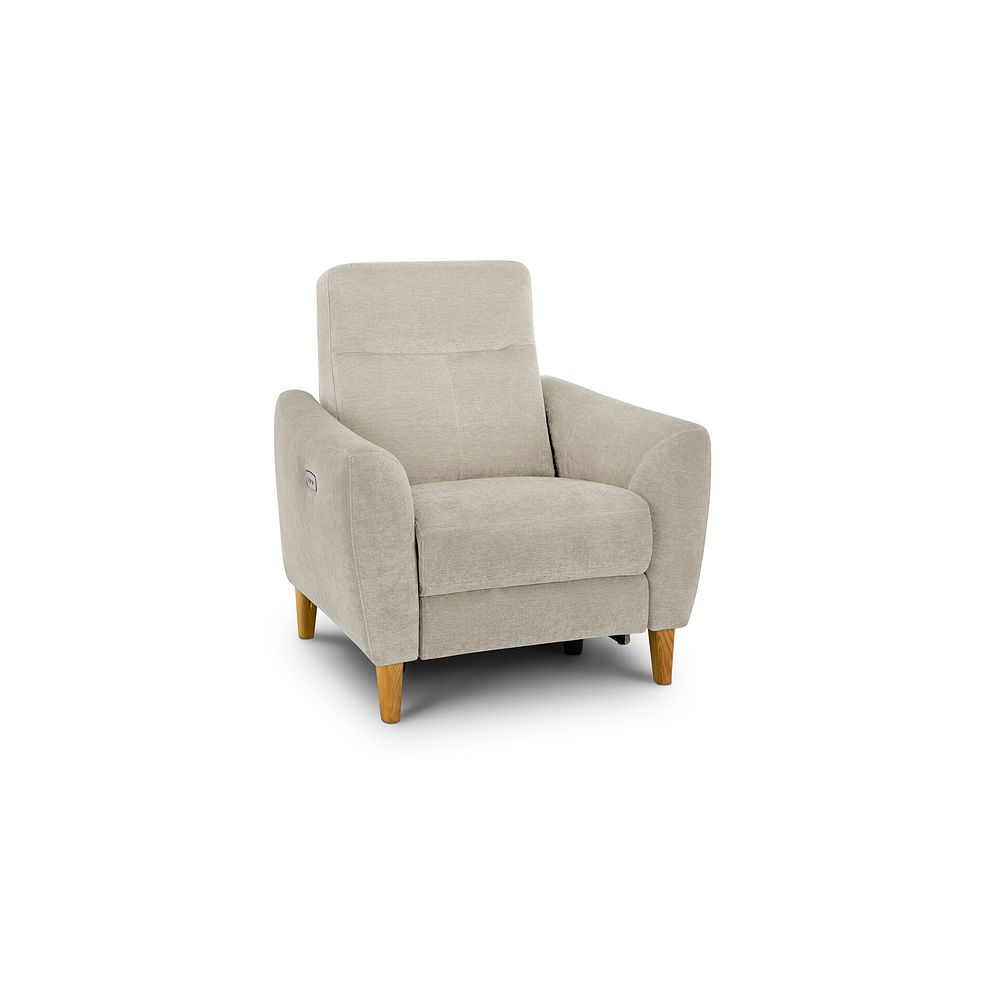 Dylan Electric Recliner Armchair in Darwin Ivory Fabric 1