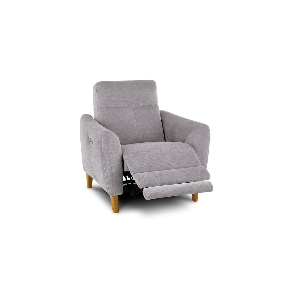 Dylan Electric Recliner Armchair in Darwin Silver Fabric 3