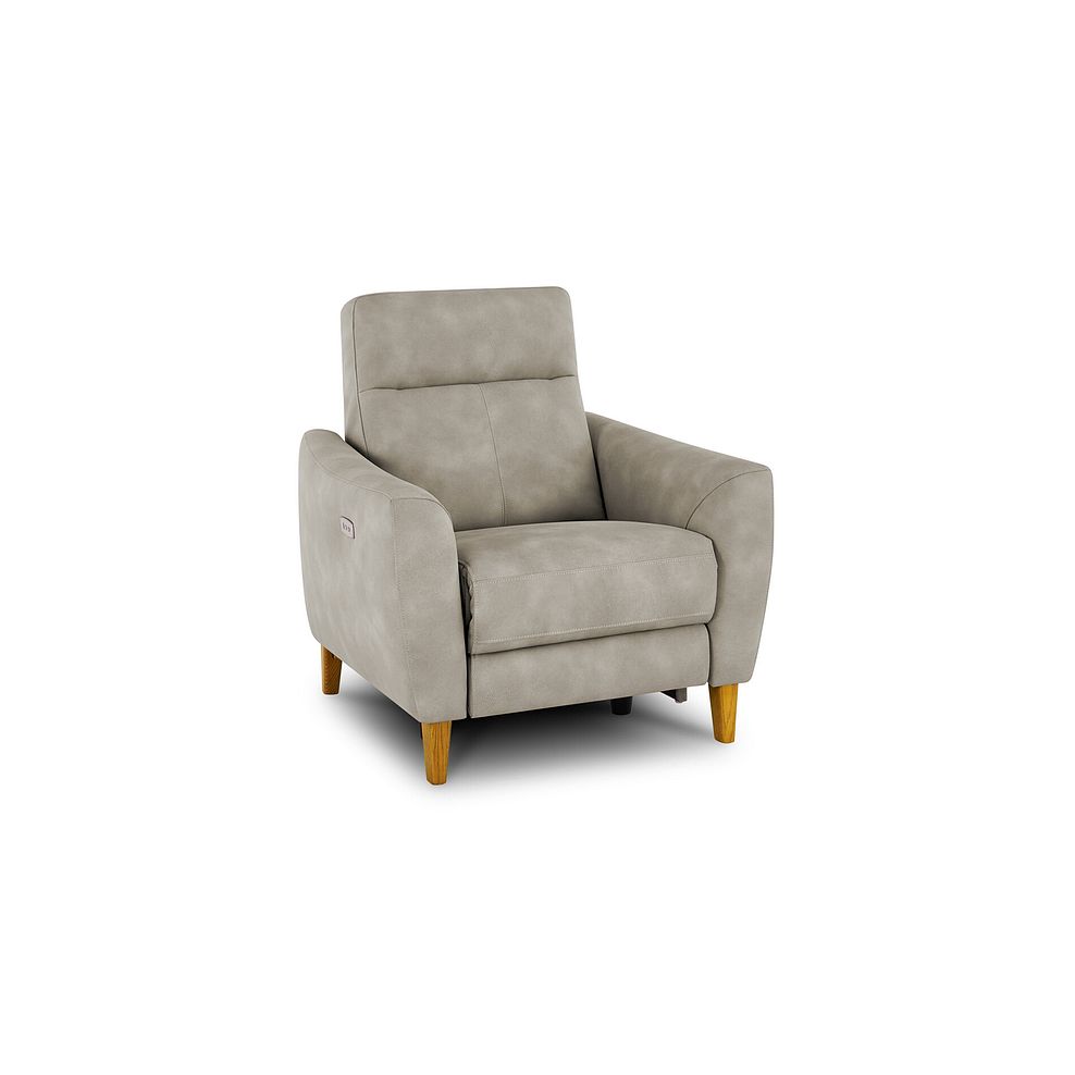 Dylan Electric Recliner Armchair in Oxford Beige Fabric Thumbnail 1