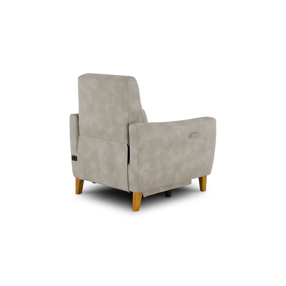 Dylan Electric Recliner Armchair in Oxford Beige Fabric Thumbnail 5