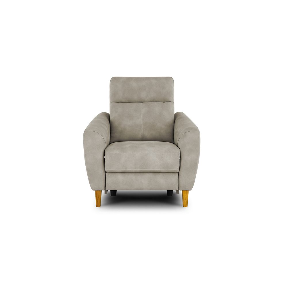 Dylan Electric Recliner Armchair in Oxford Beige Fabric Thumbnail 2