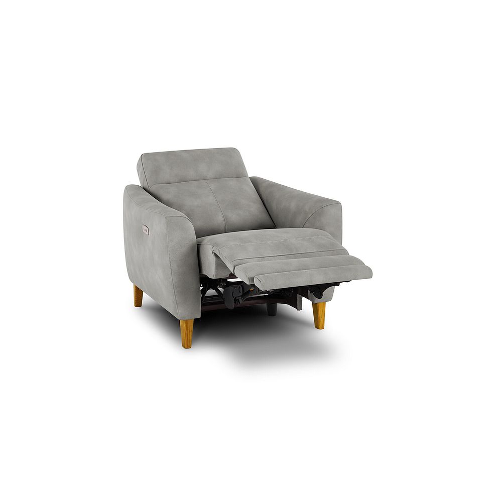Dylan Electric Recliner Armchair in Oxford Grey Fabric 4