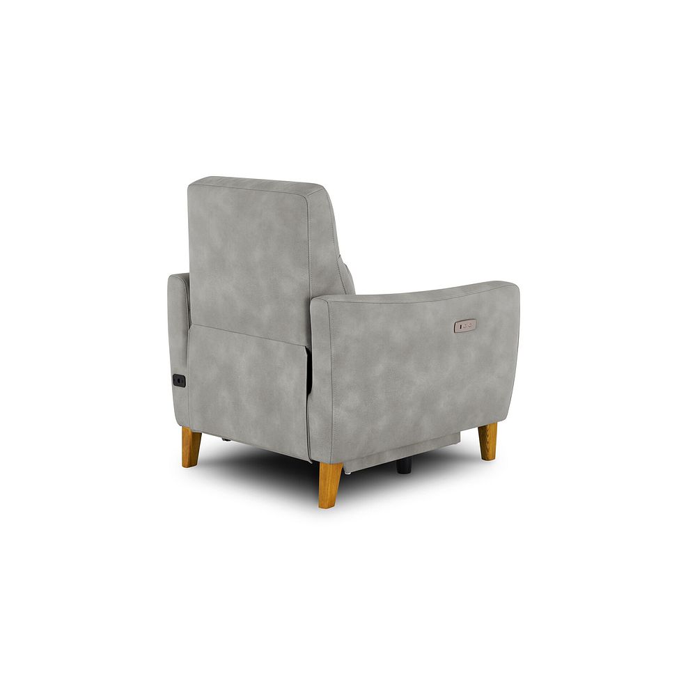 Dylan Electric Recliner Armchair in Oxford Grey Fabric 5