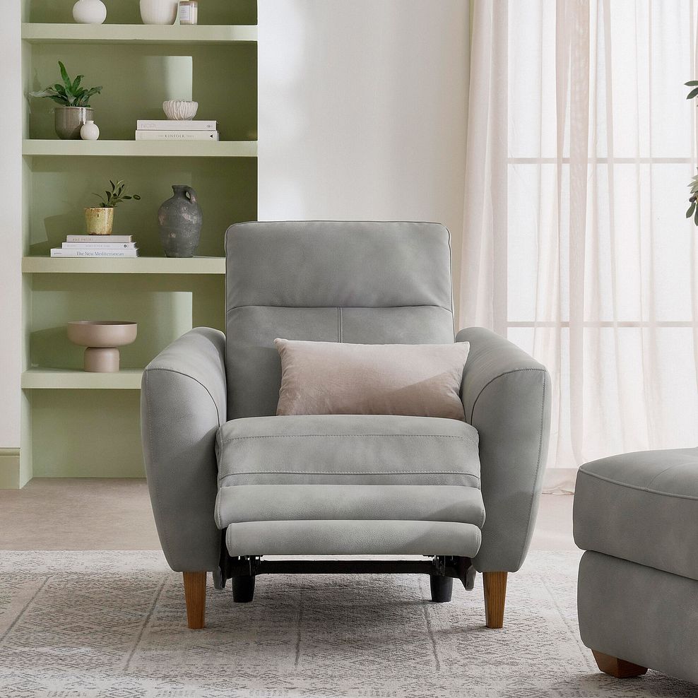 Dylan Electric Recliner Armchair in Oxford Grey Fabric 5