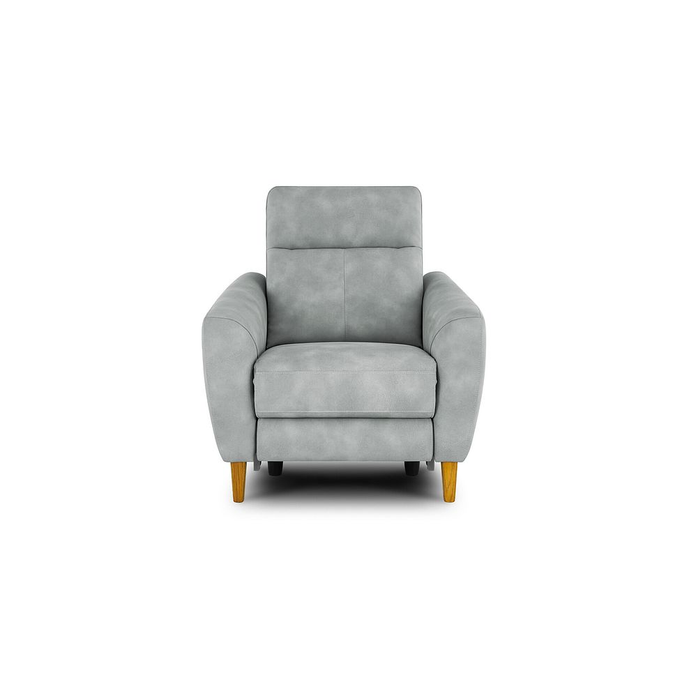 Dylan Electric Recliner Armchair in Oxford Silver Fabric 2