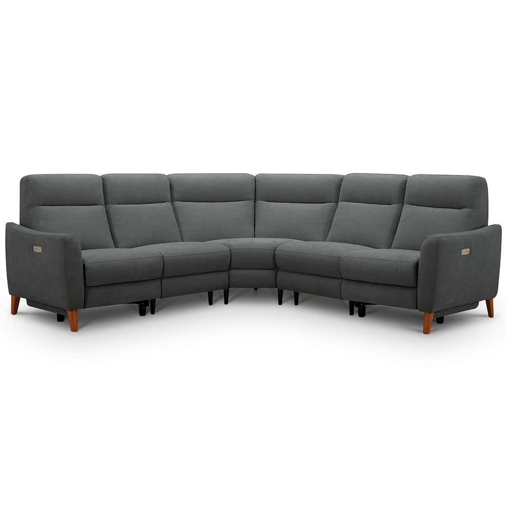 Dylan Large Corner Power Recliner Sofa in Darwin Charcoal Fabric 1