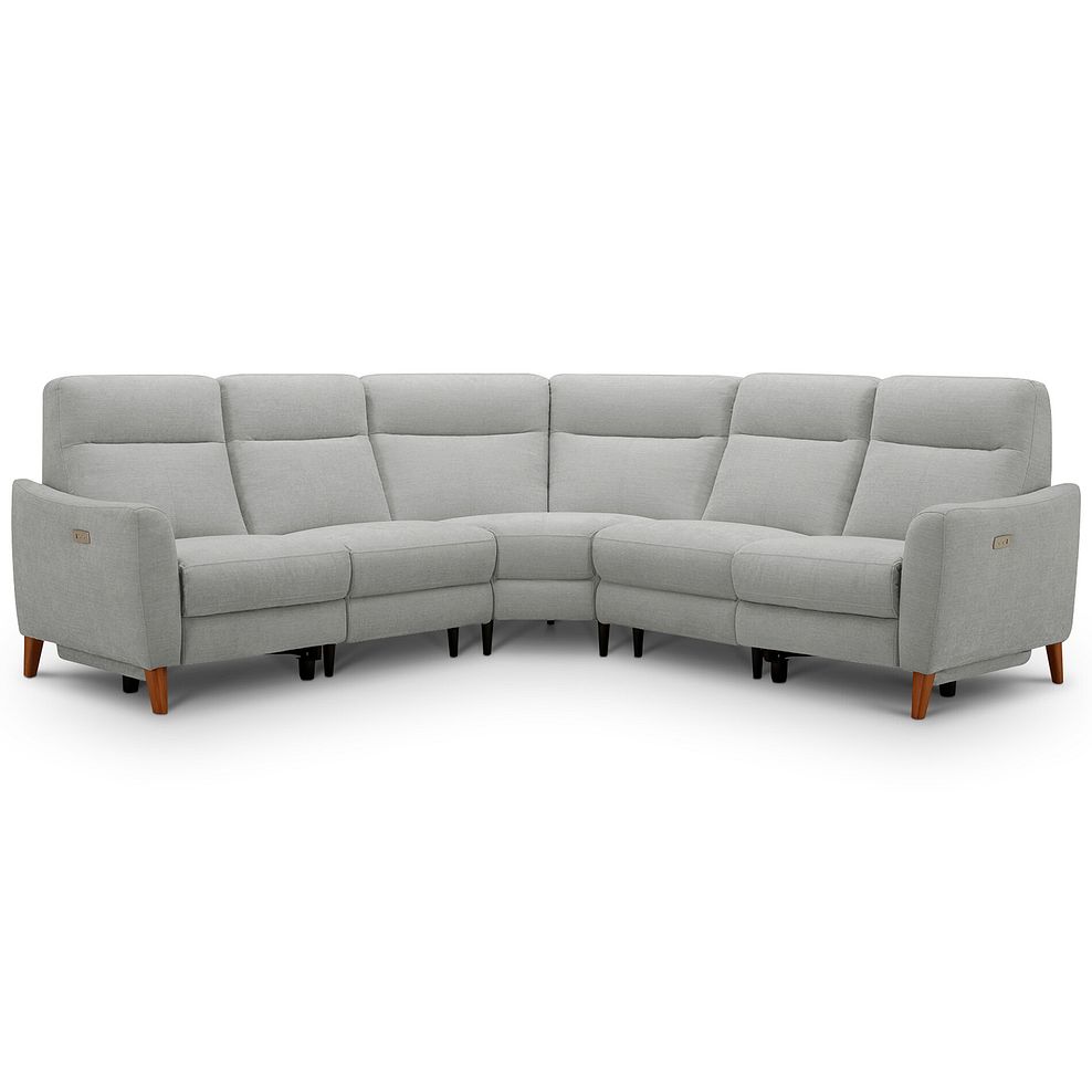 Dylan Large Corner Power Recliner Sofa in Darwin Silver Fabric 1