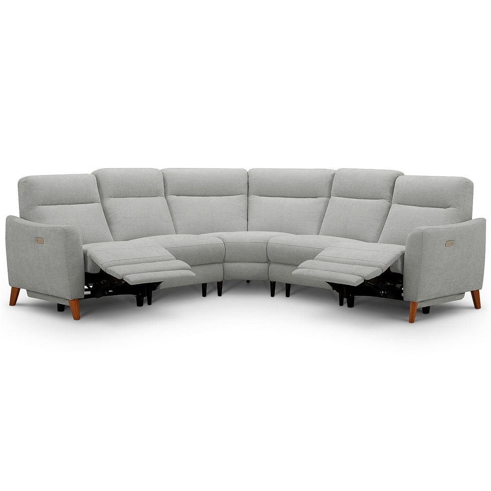 Dylan Large Corner Power Recliner Sofa in Darwin Silver Fabric 2