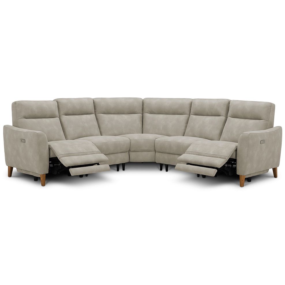Dylan Large Corner Power Recliner Sofa in Oxford Beige Fabric 2