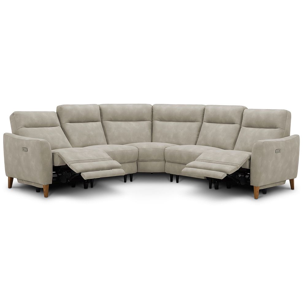 Dylan Large Corner Power Recliner Sofa in Oxford Beige Fabric 3