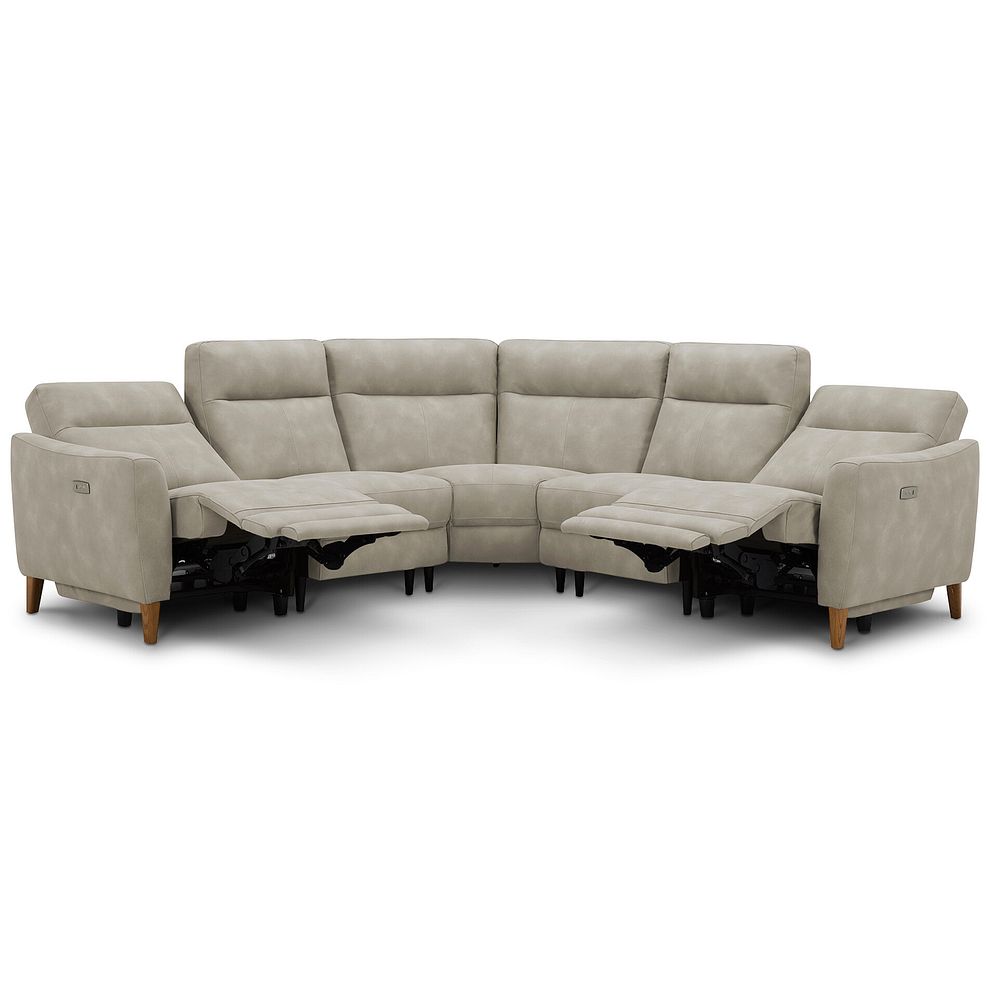 Dylan Large Corner Power Recliner Sofa in Oxford Beige Fabric 4
