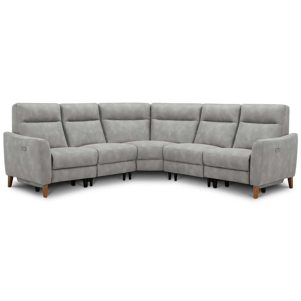 Dylan Large Corner Power Recliner Sofa in Oxford Grey Fabric 3