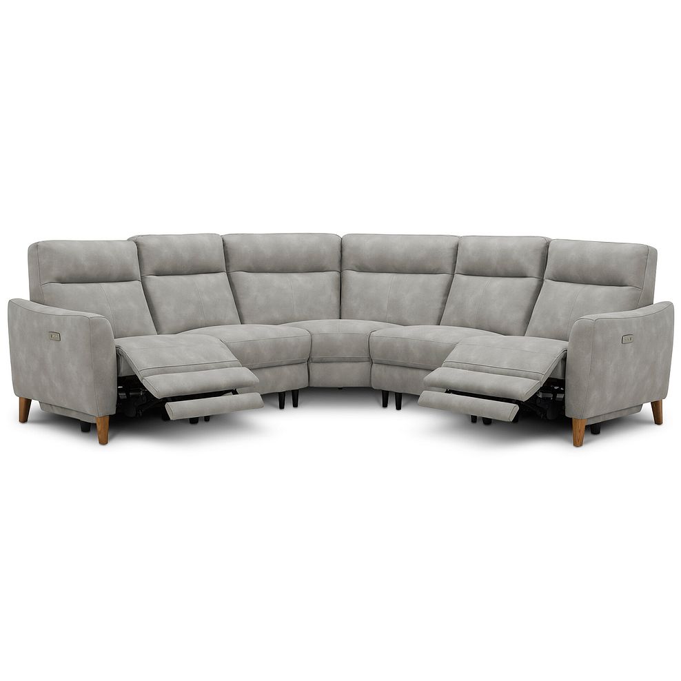 Dylan Large Corner Power Recliner Sofa in Oxford Grey Fabric 4