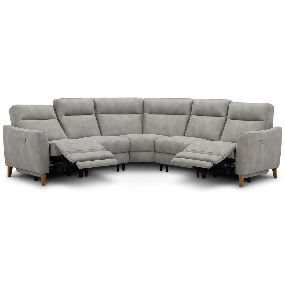 Dylan Large Corner Power Recliner Sofa in Oxford Grey Fabric 5