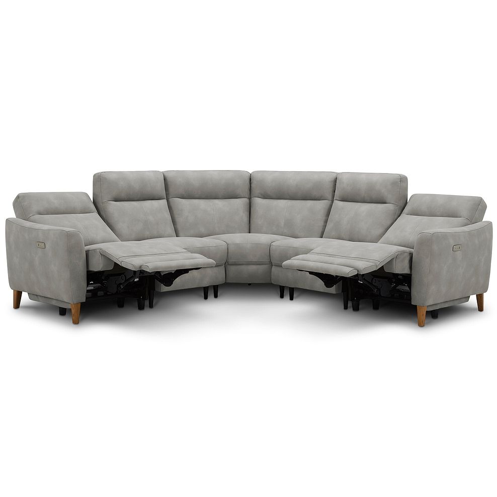 Dylan Large Corner Power Recliner Sofa in Oxford Grey Fabric 6