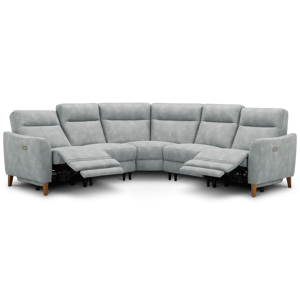 Dylan Large Corner Power Recliner Sofa in Oxford Silver Fabric 3
