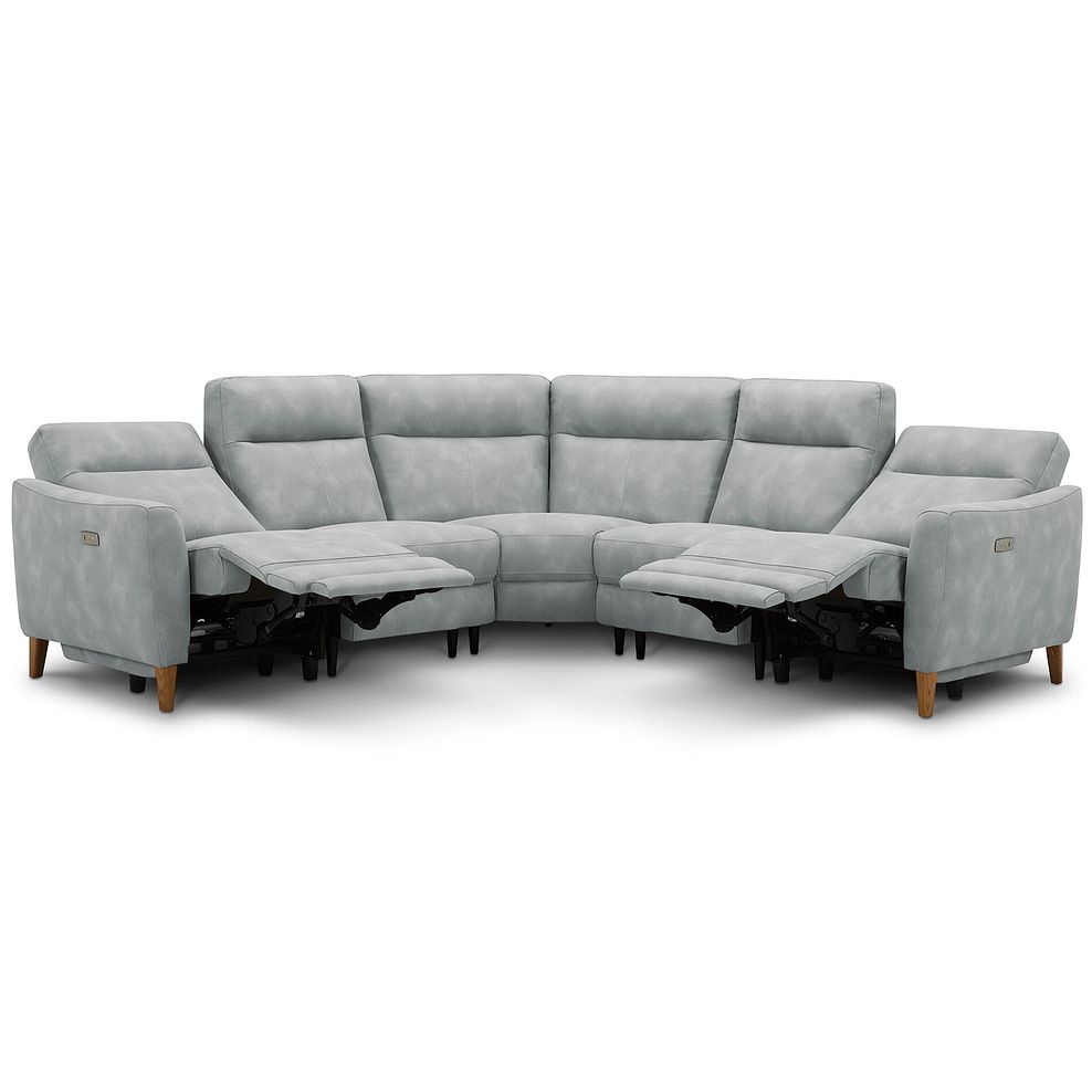 Dylan Large Corner Power Recliner Sofa in Oxford Silver Fabric 4