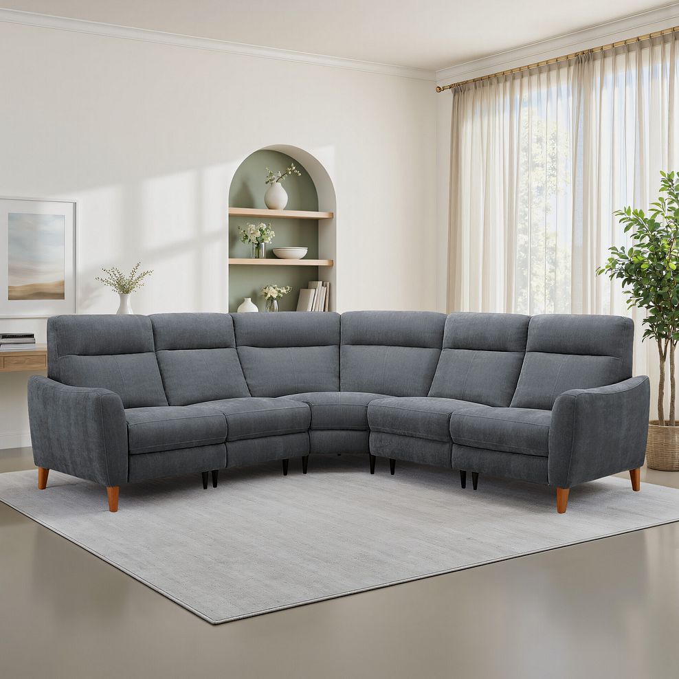 Dylan Large Corner Sofa in Amigo Coal Fabric 1