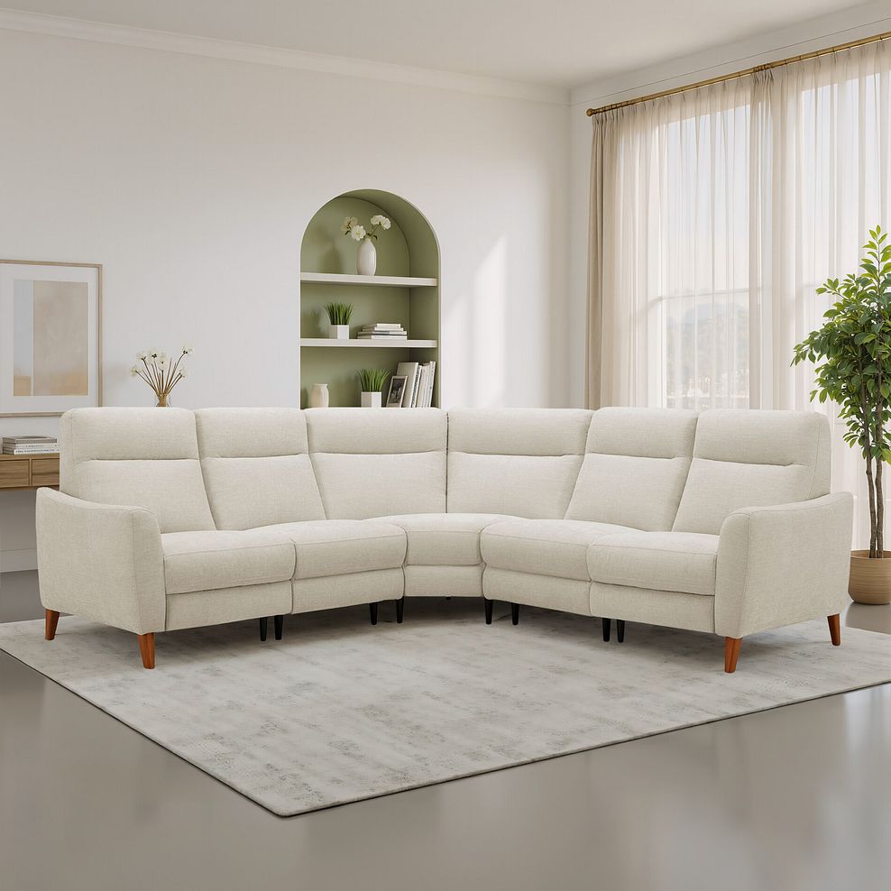 Dylan Large Corner Sofa in Darwin Ivory Fabric 1