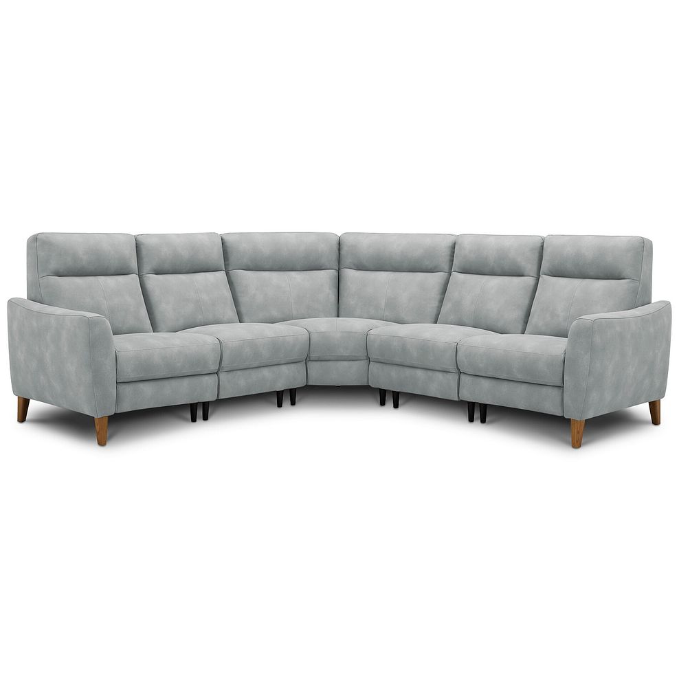 Dylan Large Corner Sofa in Oxford Silver Fabric 2