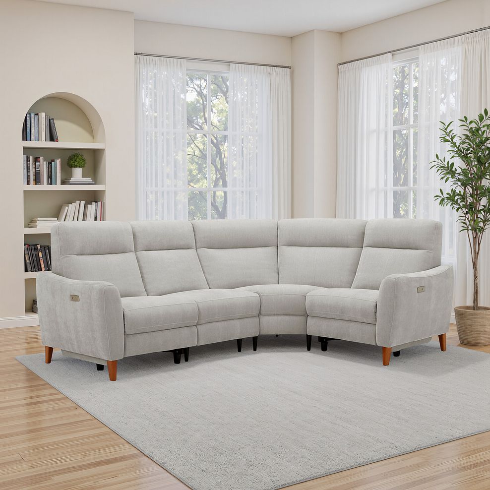 Dylan Left Hand Corner Power Recliner Sofa in Amigo Dove Fabric 1