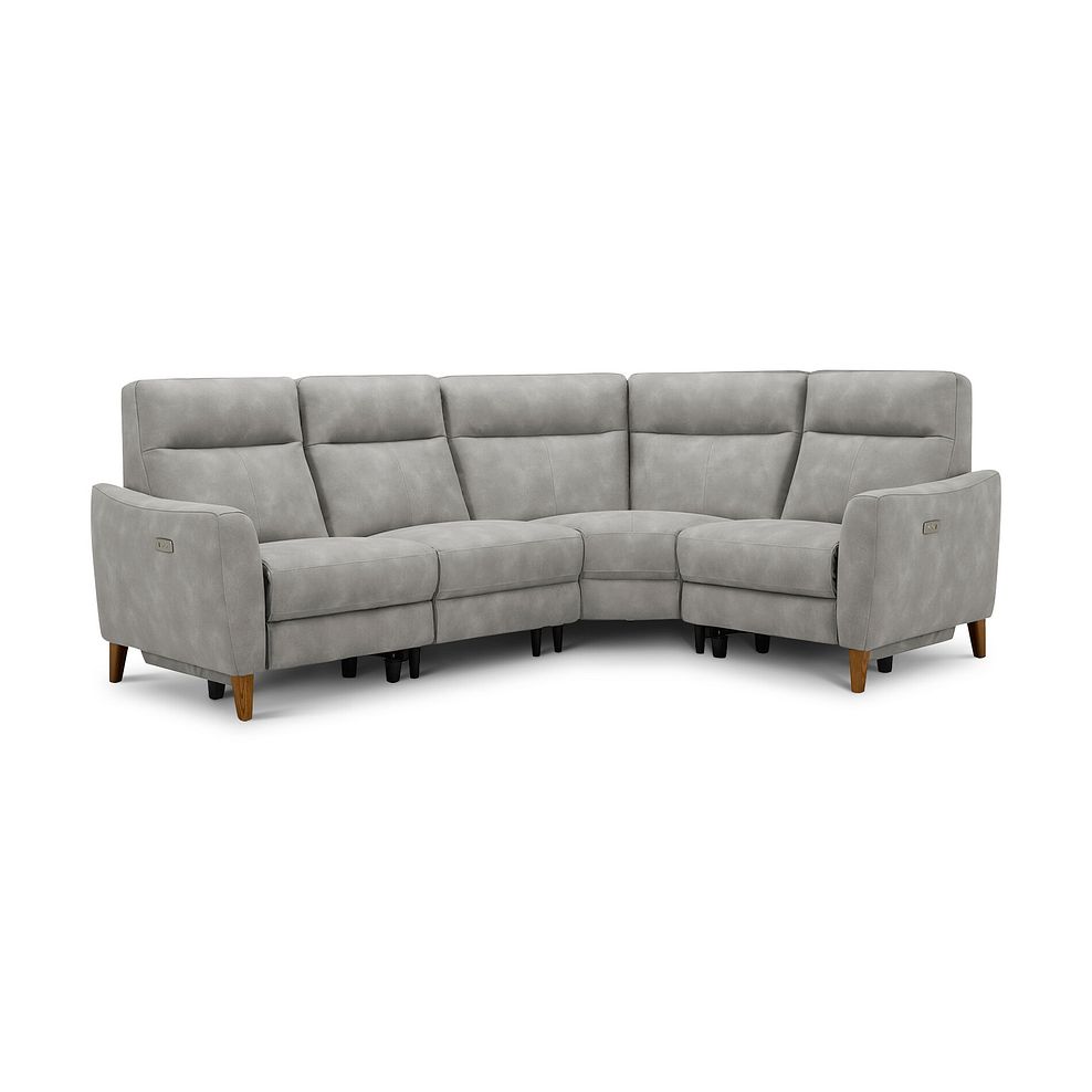 Dylan Left Hand Corner Power Recliner Sofa in Oxford Grey Fabric 1