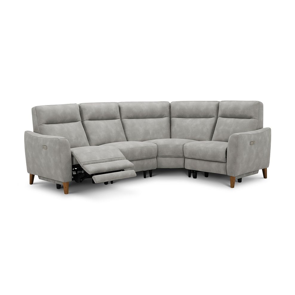 Dylan Left Hand Corner Power Recliner Sofa in Oxford Grey Fabric 5