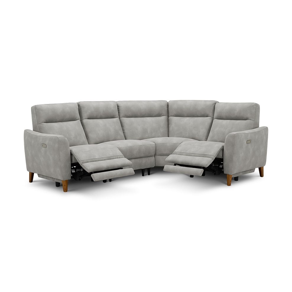 Dylan Left Hand Corner Power Recliner Sofa in Oxford Grey Fabric 6