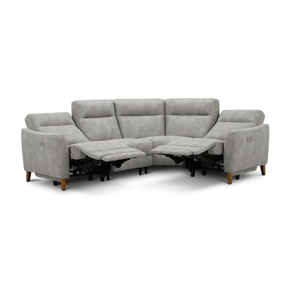 Dylan Left Hand Corner Power Recliner Sofa in Oxford Grey Fabric 8