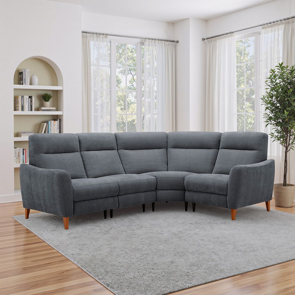 Dylan Left Hand Corner Sofa in Amigo Coal Fabric 1
