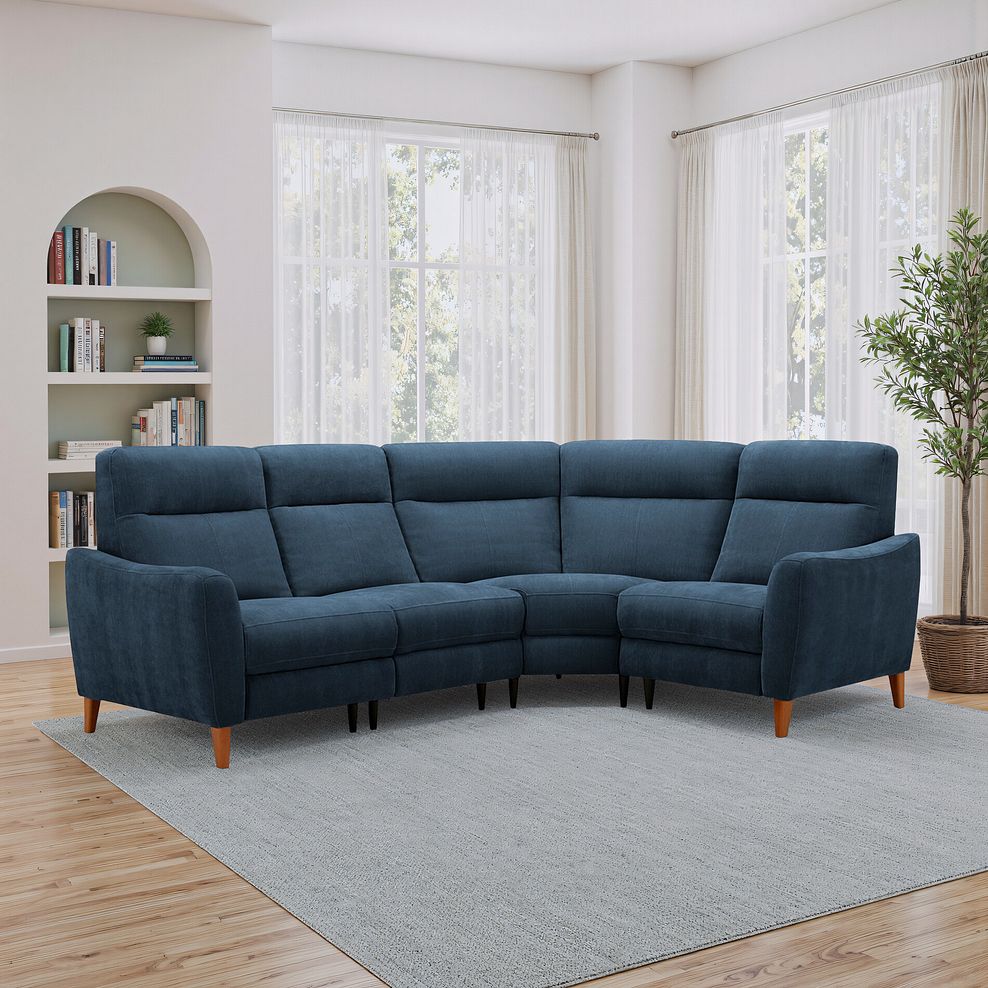 Dylan Left Hand Corner Sofa in Amigo Navy Fabric 1