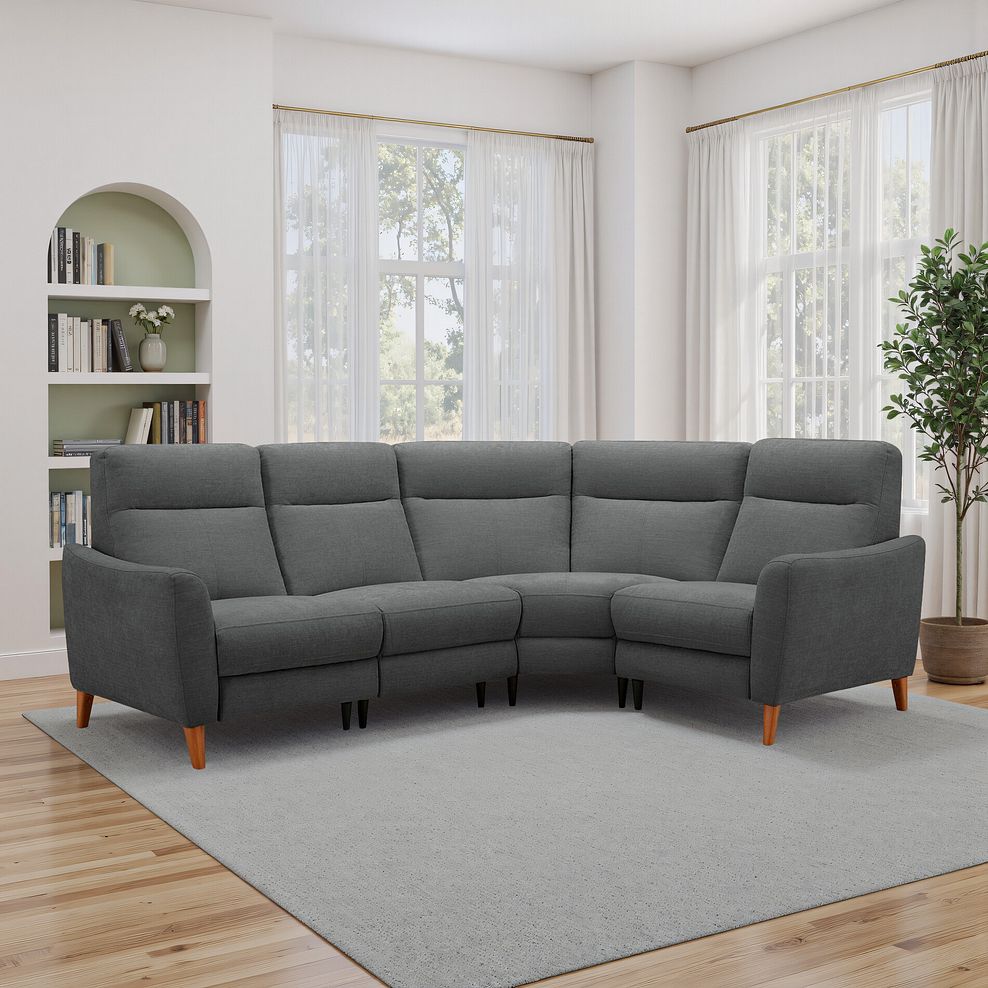 Dylan Left Hand Corner Sofa in Darwin Charcoal Fabric 1