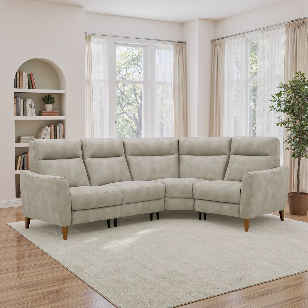 Dylan Left Hand Corner Sofa in Oxford Beige Fabric 1