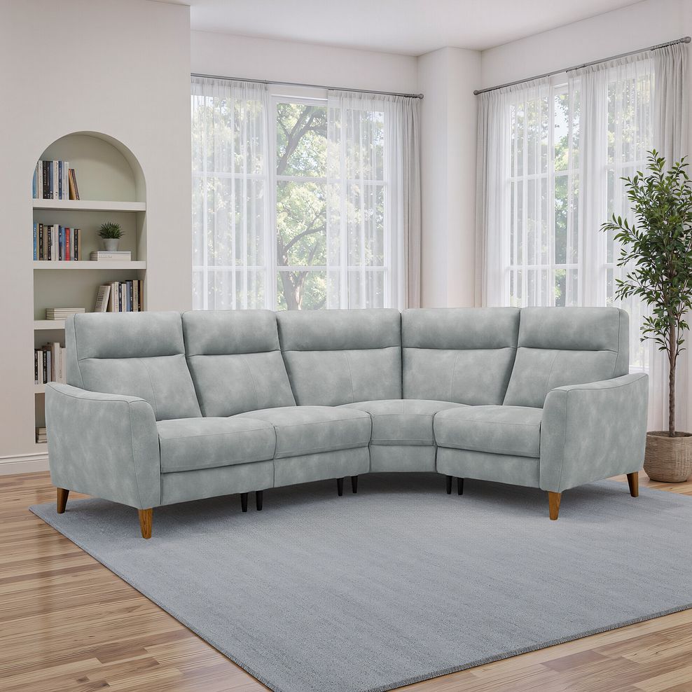 Dylan Left Hand Corner Sofa in Oxford Silver Fabric 1