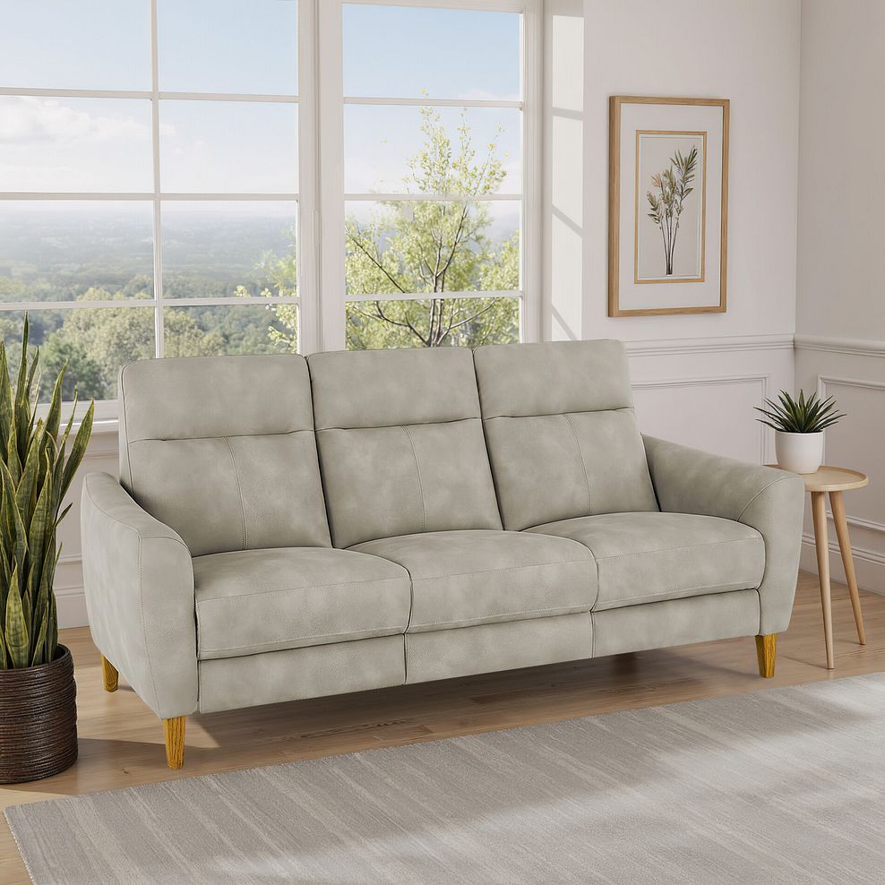 Dylan 3 Seater Sofa in Oxford Beige Fabric 1