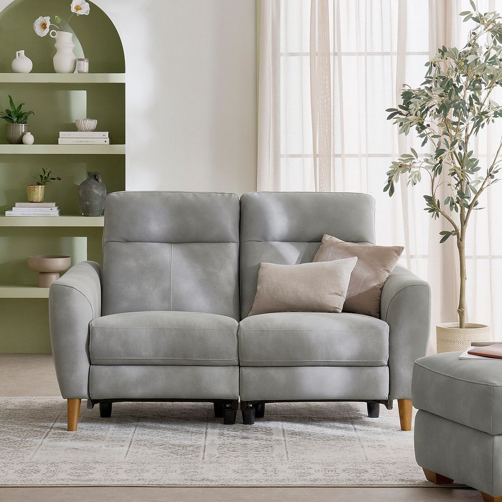 Dylan 2 Seater Sofa in Oxford Grey Fabric 1