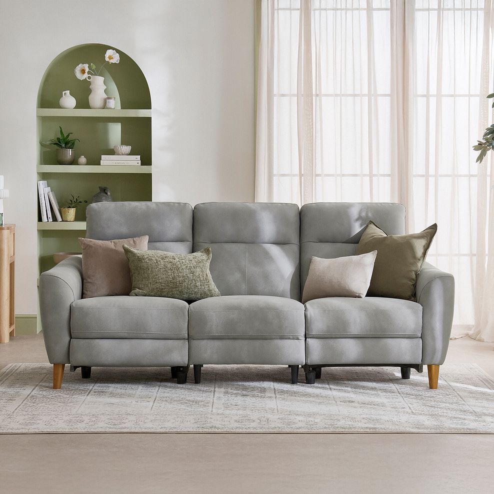 Dylan 3 Seater Sofa in Oxford Grey Fabric 1