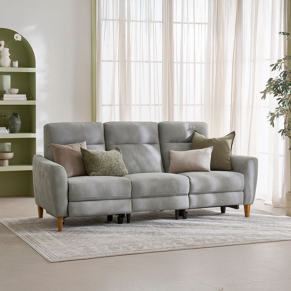 Dylan 3 Seater Sofa in Oxford Grey Fabric 2