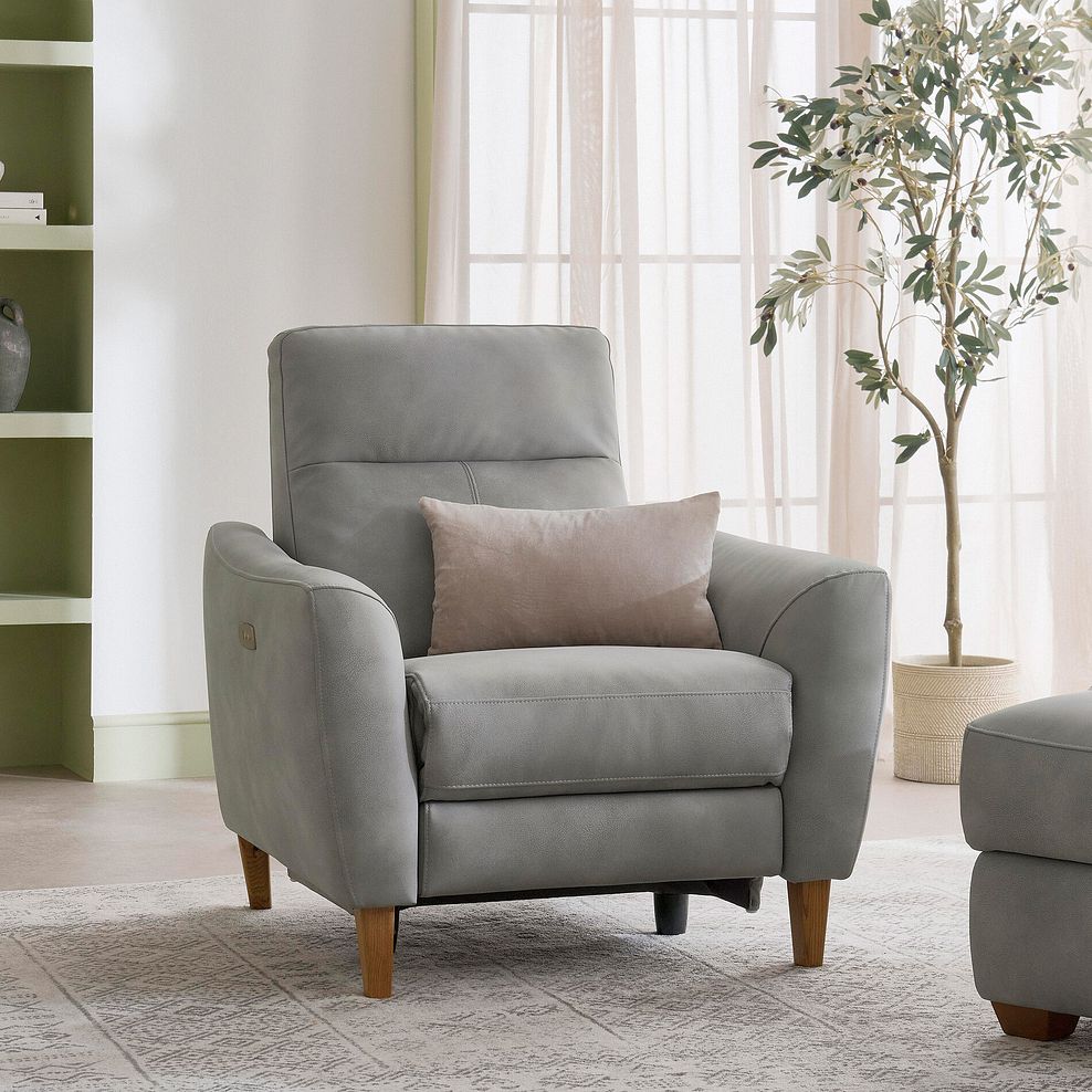 Dylan Armchair in Oxford Grey Fabric 1