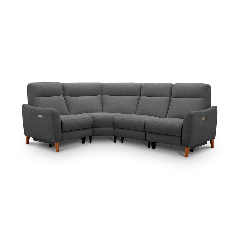 Dylan Right Hand Corner Power Recliner Sofa in Darwin Charcoal Fabric 2