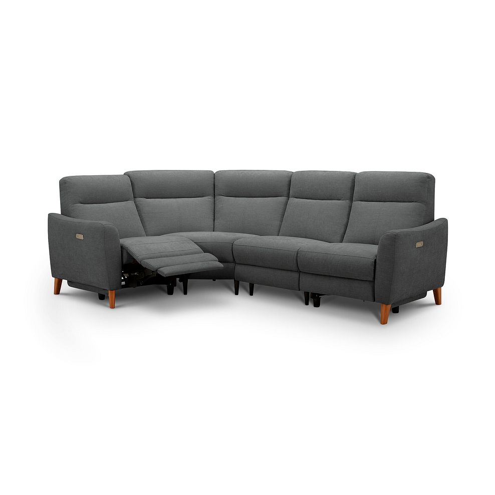 Dylan Right Hand Corner Power Recliner Sofa in Darwin Charcoal Fabric 3